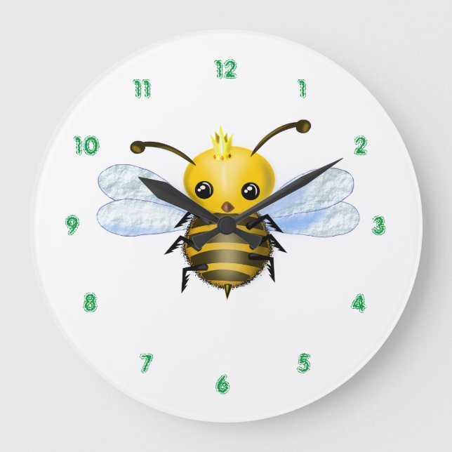 Queen Bee Wall Clock Stor Klocka (Framsida)