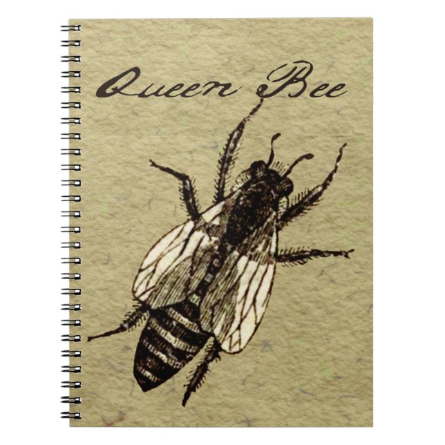 Queen Bee Wildlife Kryp Insekt Anteckningsbok Med Spiral (Framsidan)
