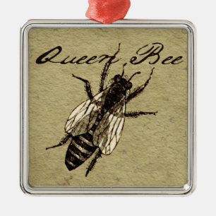 Queen Bee Wildlife Kryp Insekt Julgransprydnad Metall