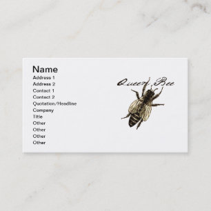 Queen Bee Wildlife Kryp Insekt Visitkort