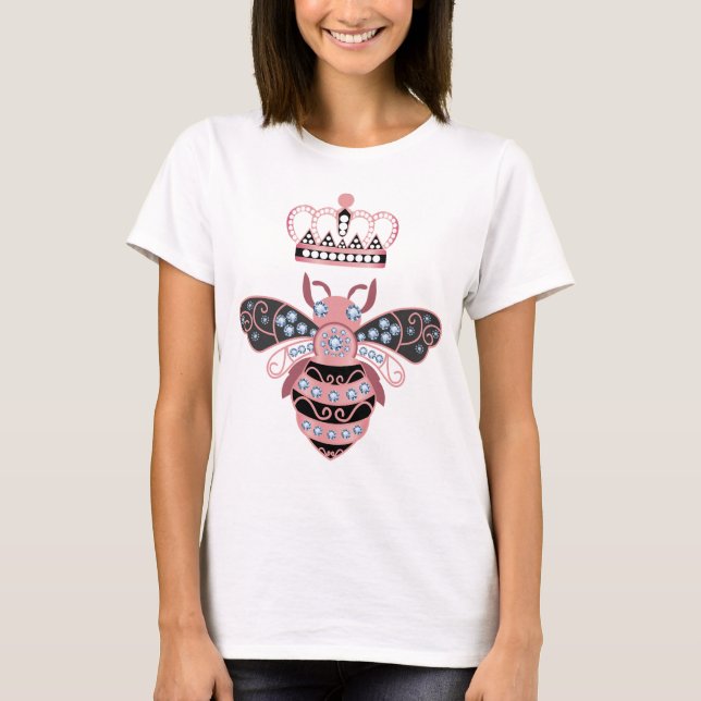 Queen Bee With Crown T Shirt (Framsida)