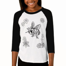 Queen Bee with Flowers Back Vingar by Sonja A.S.
