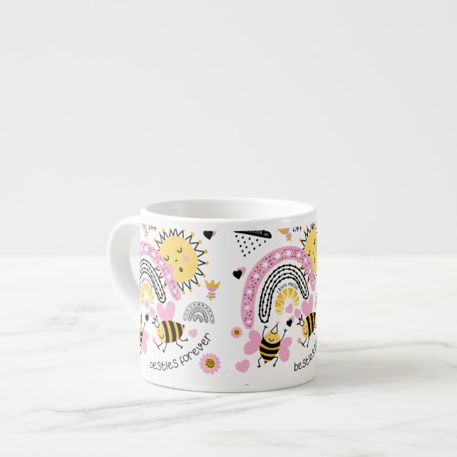 Queen Bees Best Friends for Cute BFF Girls Espressomugg (Framsida vänster)