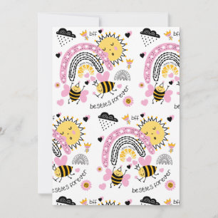 Queen Bees Best Friends for Cute BFF Girls Inbjudningar