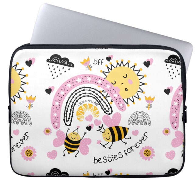 Queen Bees Best Friends for Cute BFF Girls Laptop Fodral (Framsidan)