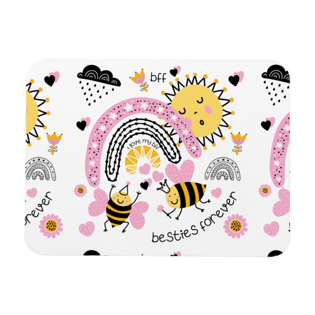 Queen Bees Best Friends for Cute BFF Girls Magnet (Horisontell)