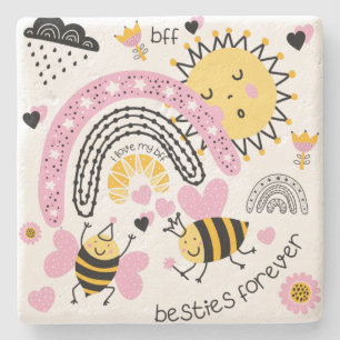 Queen Bees Best Friends for Cute BFF Girls Stenunderlägg