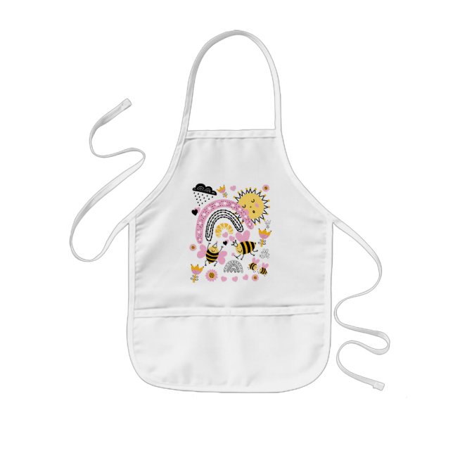 Queen BEES Cute BFF, Flicka, Girly Gifts Rosa Barnförkläde (Framsidan)