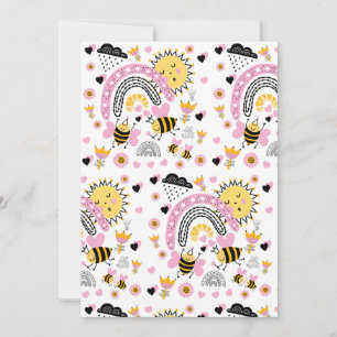 Queen BEES Cute BFF, Flicka, Girly Gifts Rosa Inbjudningar