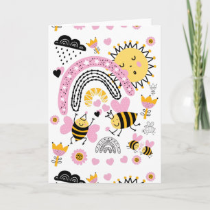Queen BEES Cute BFF, Flicka, Girly Gifts Rosa Kort