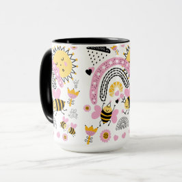 Queen BEES Cute BFF, Flicka, Girly Gifts Rosa Mugg