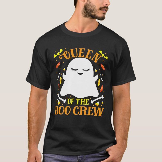 Queen Boo Crew Ghost Matching Familfe Womens T Shirt (Framsida)
