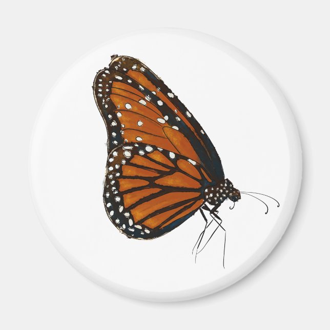 Queen Butterfly-knapp Magnet (Framsidan)