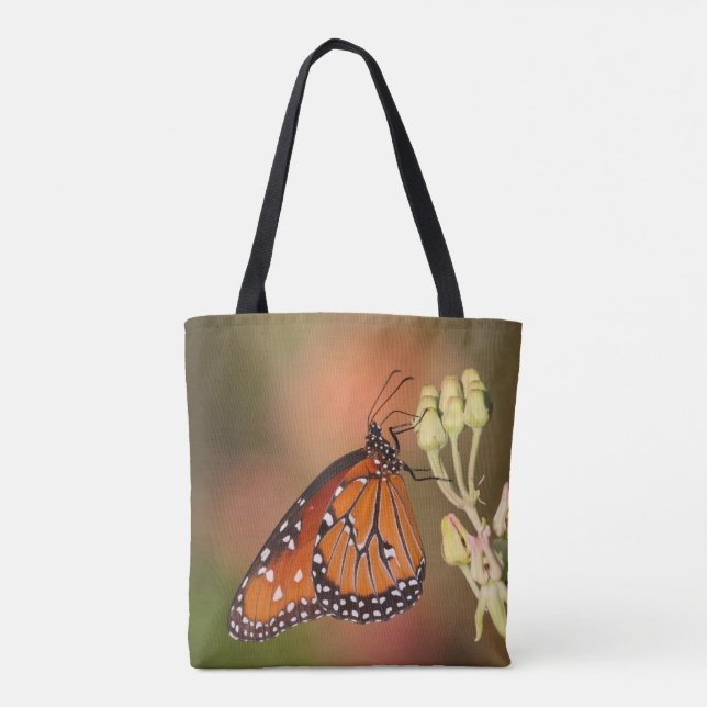 Queen Butterfly på gren Tygkasse (Baksida)