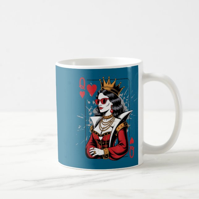 Queen Card Hearts Valentines Friends Kaffemugg (Höger)