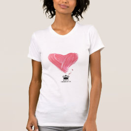 Queen Charlotte White `tee med Rosa hjärta T Shirt