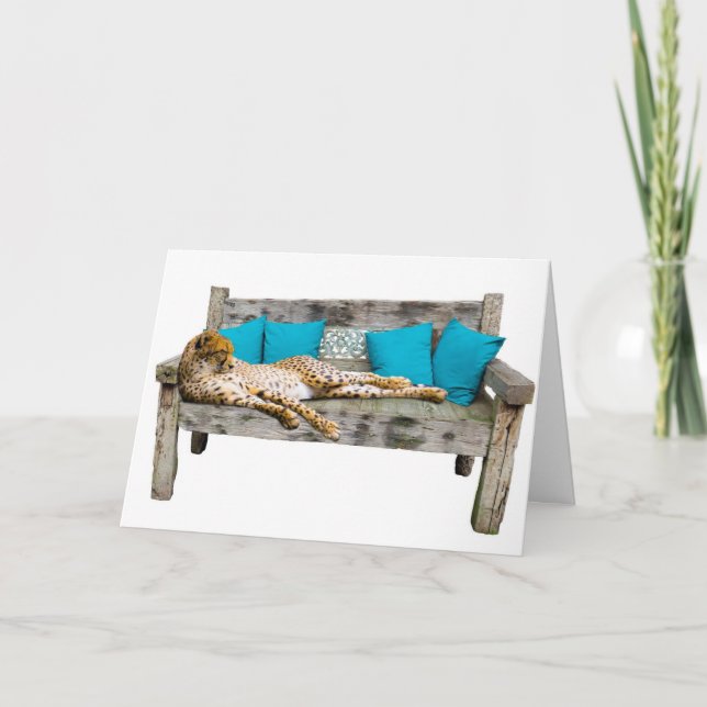 QUEEN CHEETAH BLANK CARD TACK KORT (Framsida)