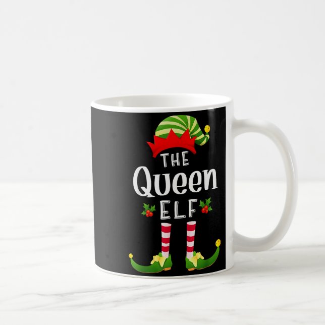 Queen Christmas Elf Matching Pajama X-mas Party  Kaffemugg (Höger)