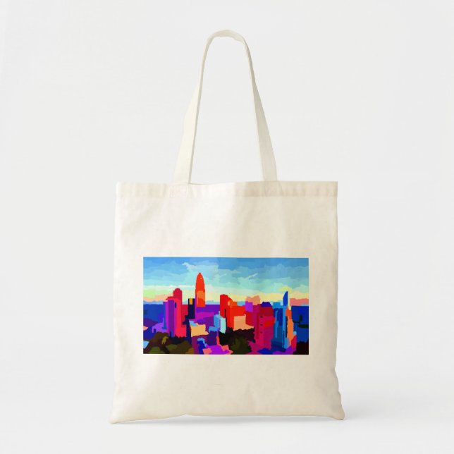 Queen City Charlotte Skyline Tygkasse (Framsidan)