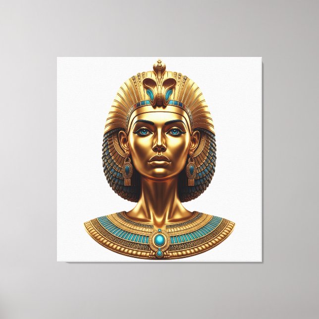 Queen Cleopatra – Golden Pharaonic Canva Canvastryck (Framsida)