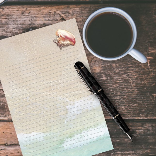 Queen Conch Snäcka Beach Sand Lining WritPaper Brevpapper (Skapare uppladdad)