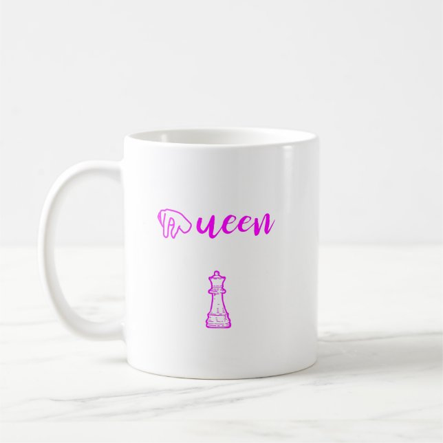 Queen - den mäktigaste Biet i Chess Coffee Mu Kaffemugg (Vänster)