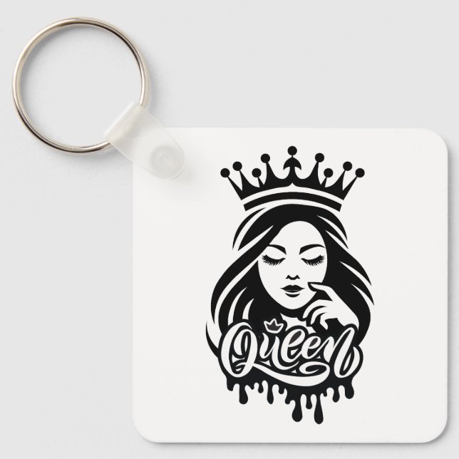 Queen Design – Elegant Royal Crown Nyckelring (Framsida)
