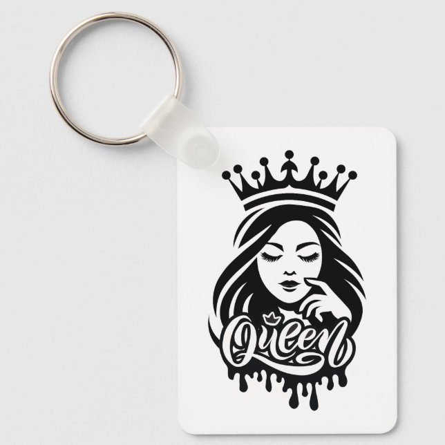 Queen Design – Elegant Royal Crown Nyckelring (Framsida)