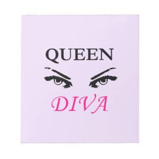 Queen Diva black & rosa logotyp with feminine ögon Anteckningsblock
