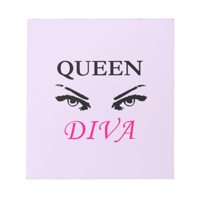 Queen Diva black & rosa logotyp with feminine ögon Anteckningsblock (Framsida)