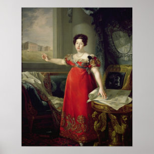Queen Dona Maria Isabel de Braganza, 1829 (olja på Poster