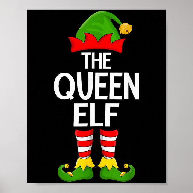 Queen Elf Julafton Matching Family Elf Squad jul Poster (Framsidan)