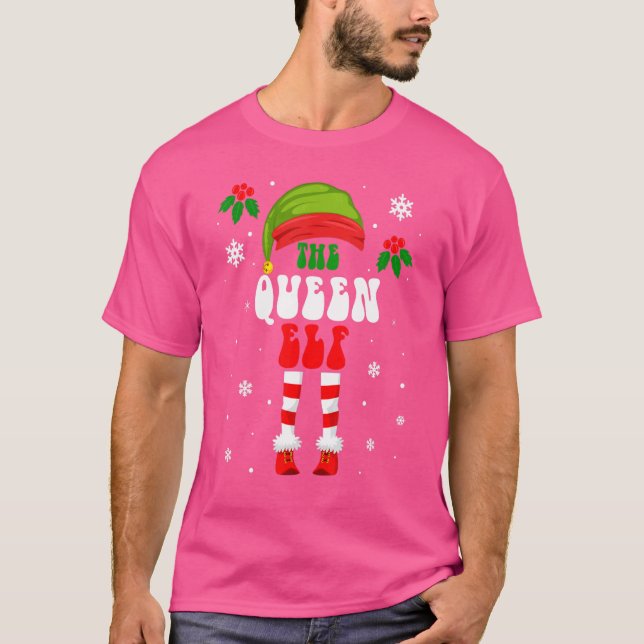 Queen Elf-Roligten för julfamiljen Matching Julaft T Shirt (Framsida)