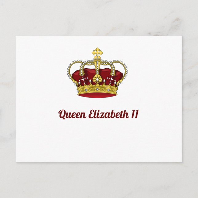 Queen Elizabeth 11 Krona Vykort (Framsida)