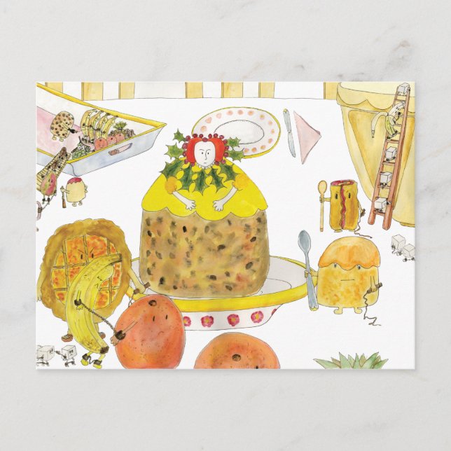 Queen Elizabeth 1 Funny Cake History Tecknad Art Vykort (Framsida)