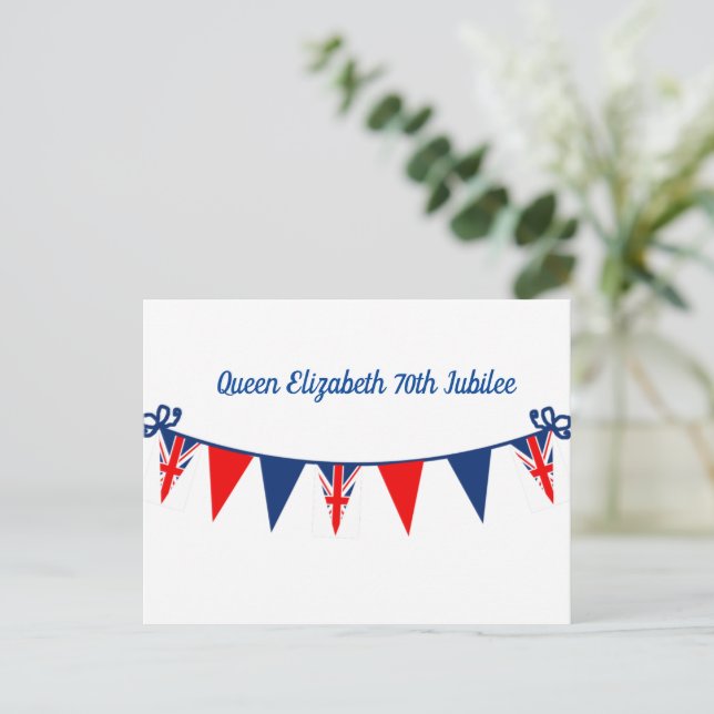 Queen Elizabeth 70th Jubilee Vykort (Stående Fram)