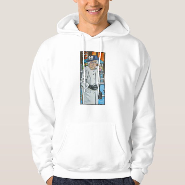 Queen Elizabeth At Paddington Station Hoodie (Framsida)