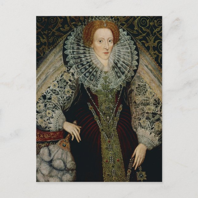 Queen Elizabeth I, 1585-90 Vykort (Framsida)