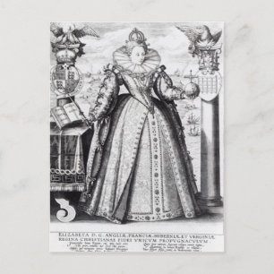 Queen Elizabeth I 1596 Vykort