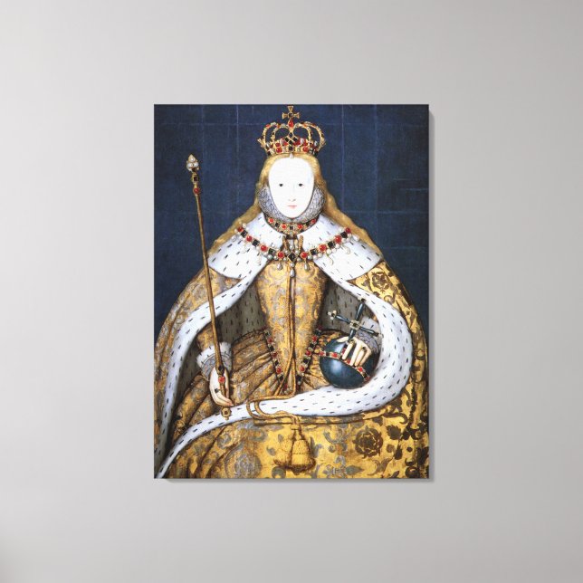 Queen Elizabeth I av England i Coronation Robe Canvastryck (Framsida)