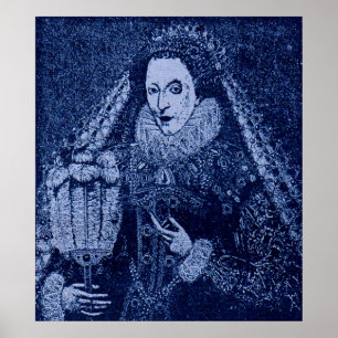 Queen Elizabeth I i blått Poster