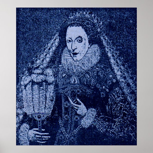 Queen Elizabeth I i blått Poster (Framsidan)