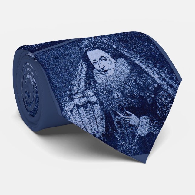 Queen Elizabeth I i blått tryck Slips (Rullad)