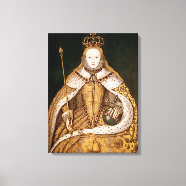 Queen Elizabeth I i Coronation Robes Canvastryck (Framsida)