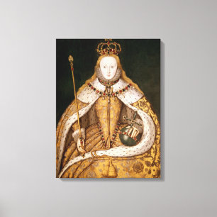 Queen Elizabeth I i Coronation Robes Canvastryck