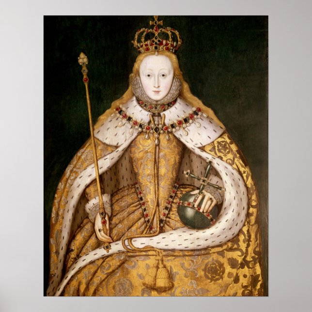 Queen Elizabeth I i Coronation Robes Poster (Framsidan)