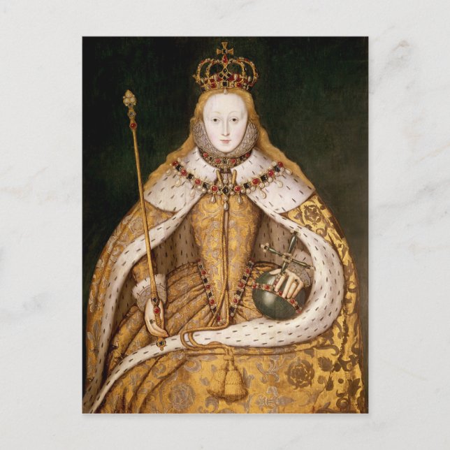 Queen Elizabeth I i Coronation Robes Vykort (Framsida)