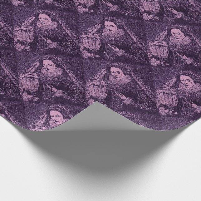 Queen Elizabeth I i lavender print Presentpapper (Hörn)