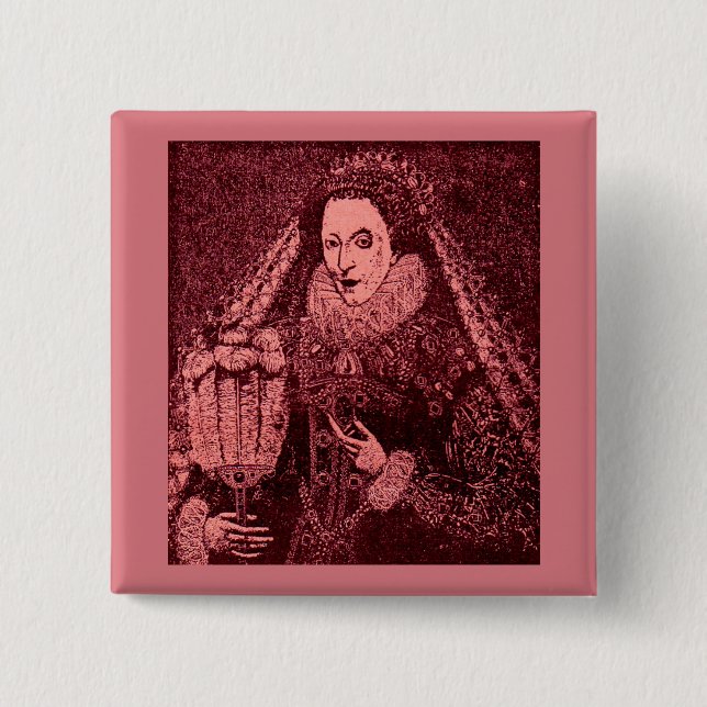 Queen Elizabeth I i rosa Knapp (Framsida)