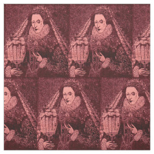 Queen Elizabeth I i rosa print novelty print Tyg